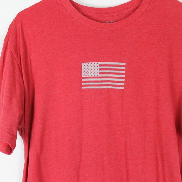 GRUNT STYLE T-Shirt Mens Size Large Red American Flag Short Sleeve Cotton Crew - Picture 5 of 10